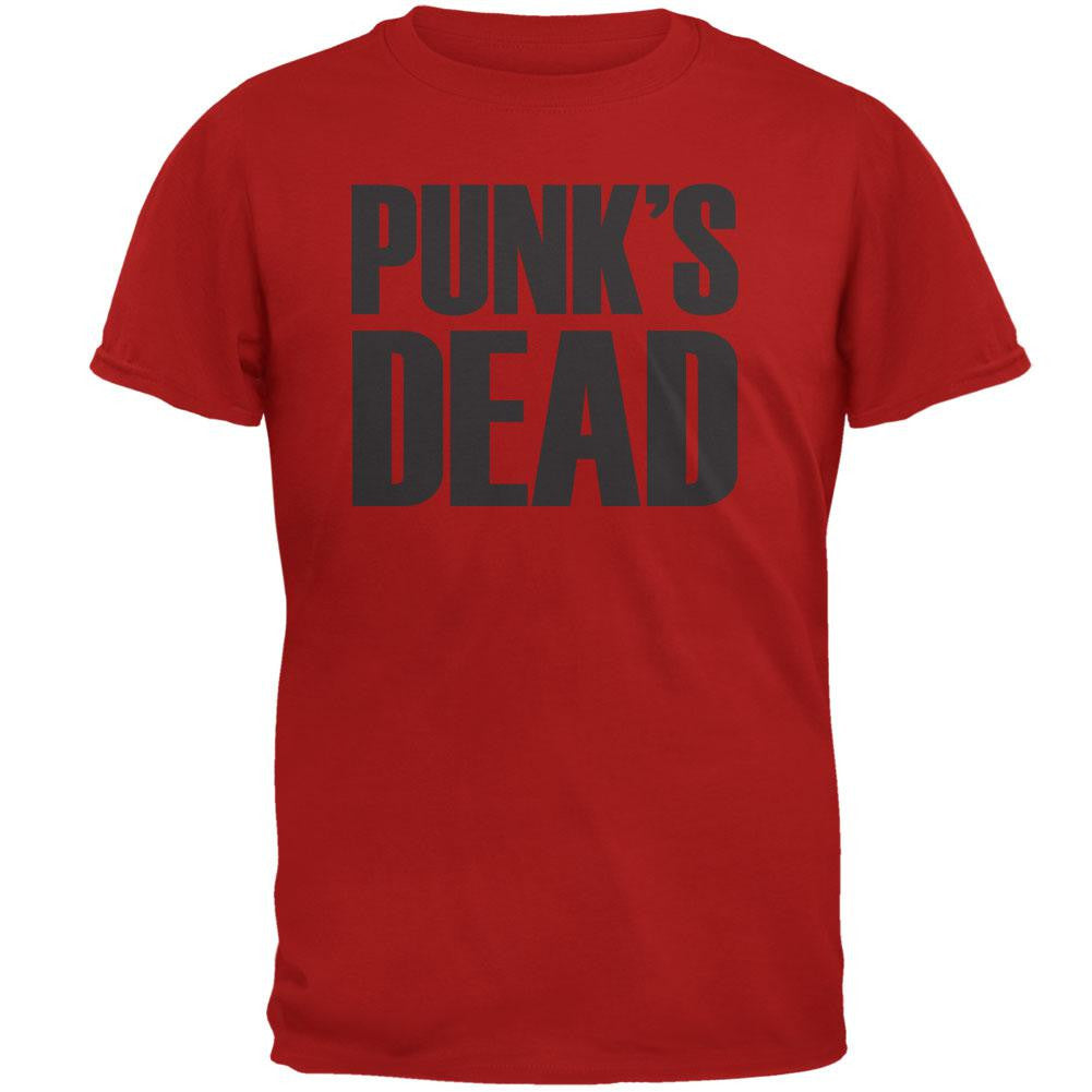 Punk's Dead V1 Red Adult T-Shirt Men's T-Shirts Old Glory 2XL Red 