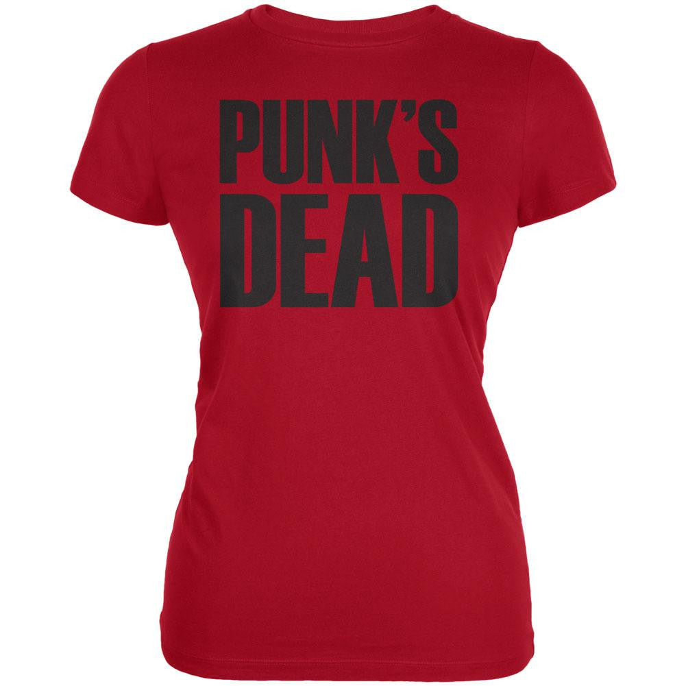 Punk's Dead V1 Red Juniors Soft T-Shirt Juniors T-Shirts Old Glory 2XL Red 