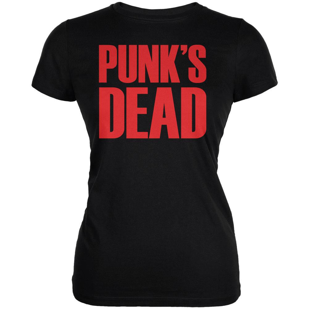 Punk's Dead V2 Black Juniors Soft T-Shirt Juniors T-Shirts Old Glory 2XL Black 