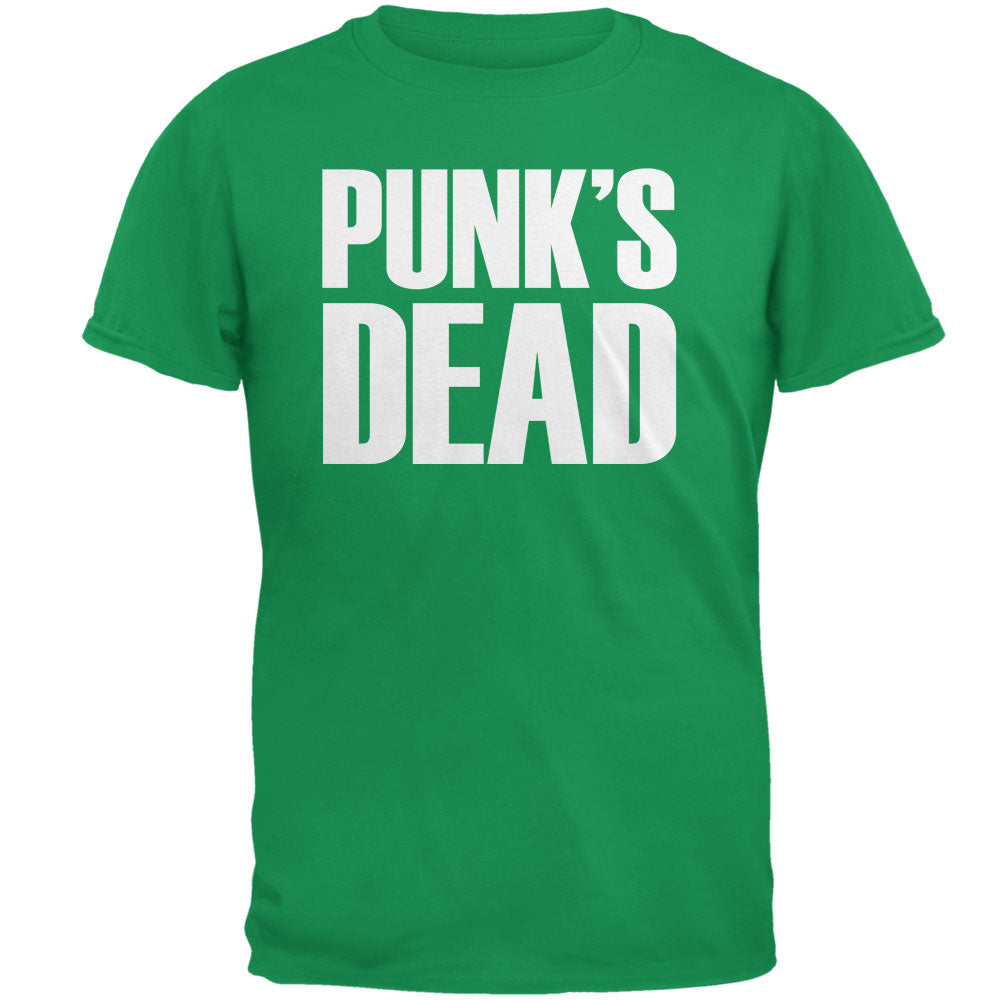 Punk's Dead V3 Irish Adult T-Shirt Men's T-Shirts Old Glory 2XL Green 