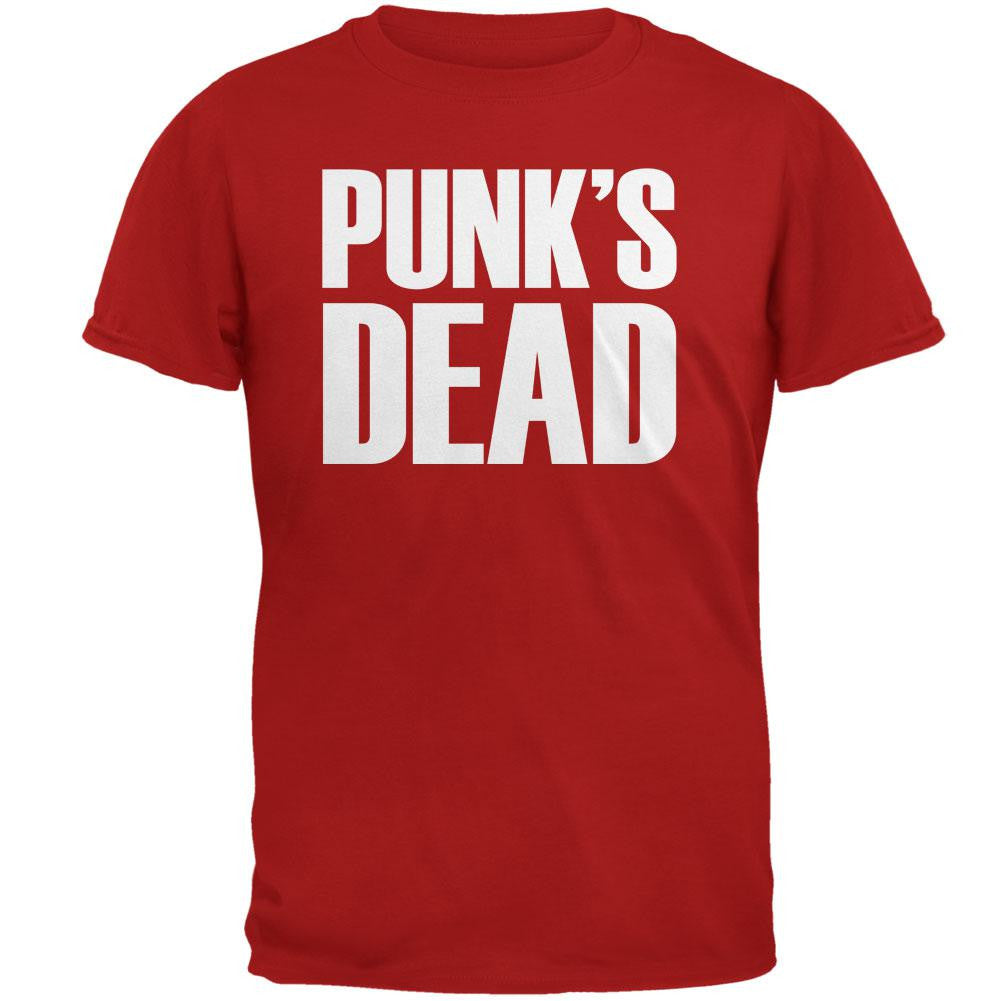 Punk's Dead V3 Red Adult T-Shirt Men's T-Shirts Old Glory 2XL Red 