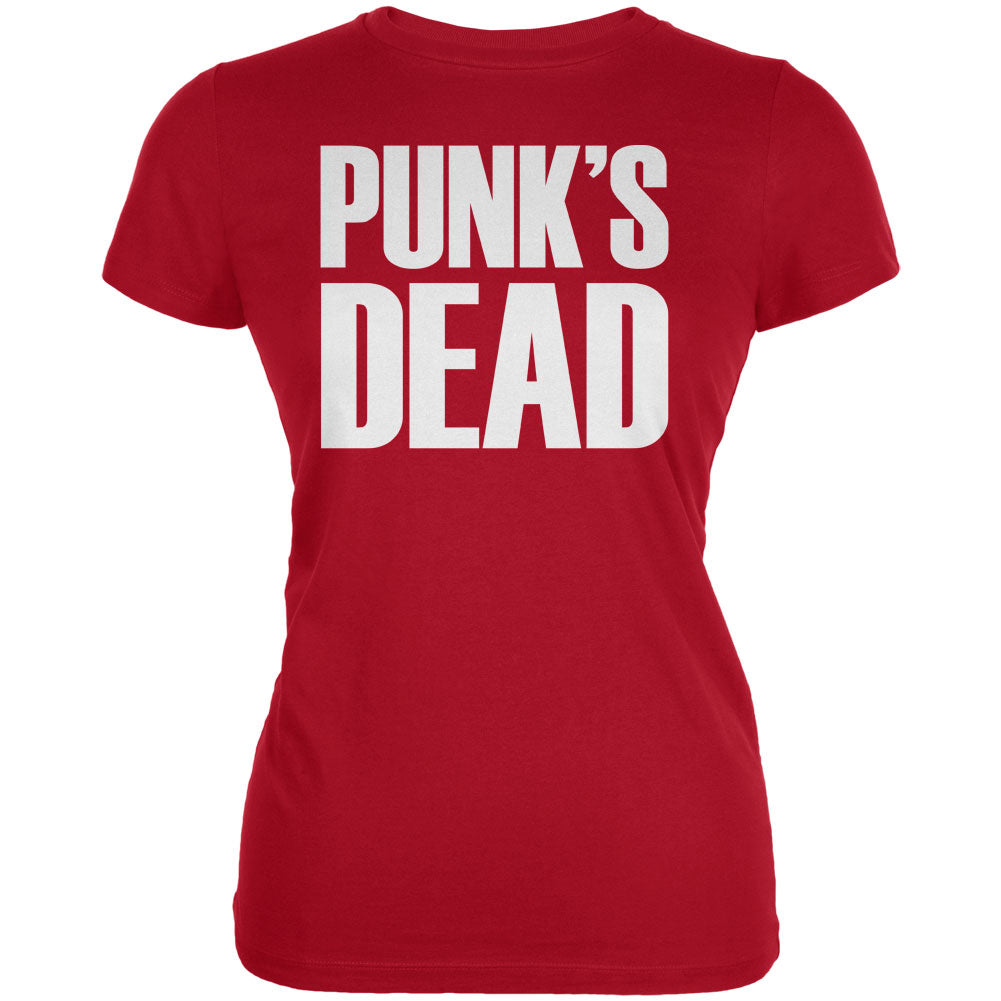 Punk's Dead V3 Red Juniors Soft T-Shirt Juniors T-Shirts Old Glory 2XL Red 