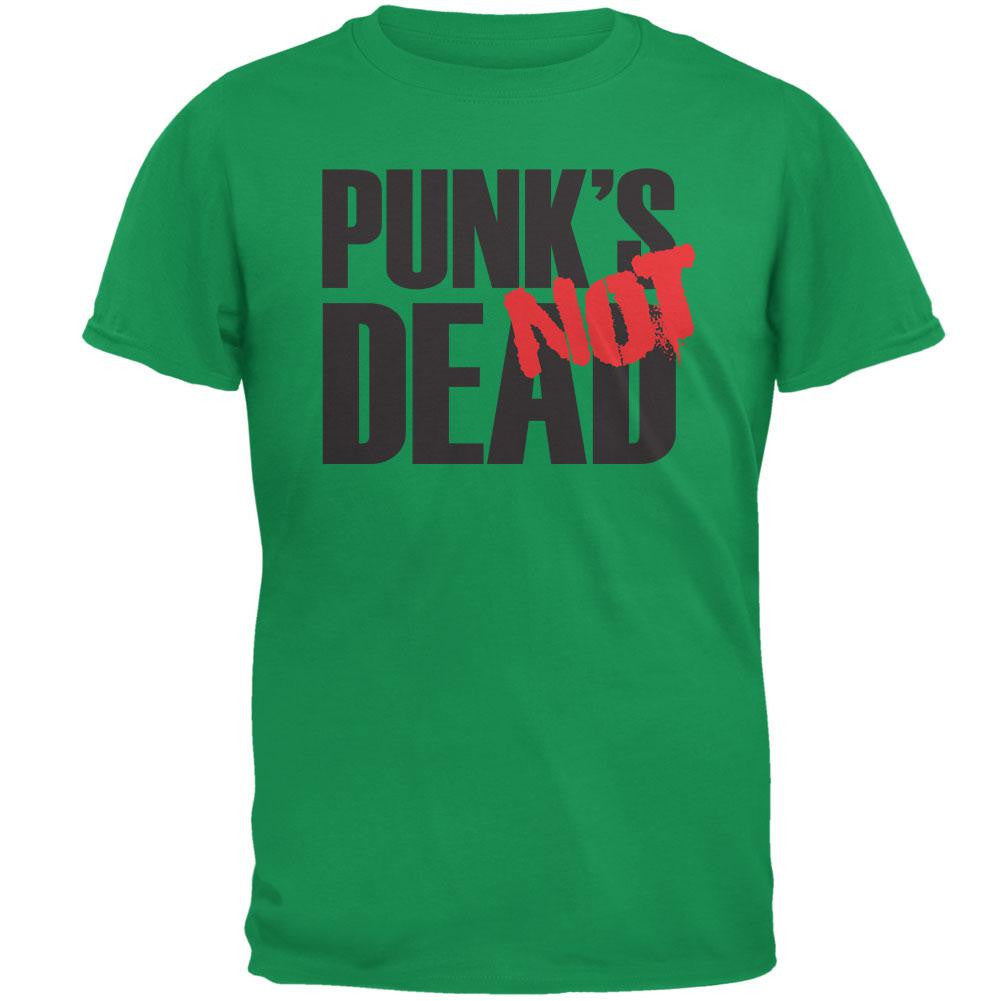 Punk's NOT Dead V1 Irish Green Adult T-Shirt Men's T-Shirts Old Glory 2XL Green 