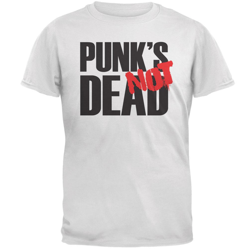 Punk's NOT Dead V1 White Adult T-Shirt Men's T-Shirts Old Glory 2XL White 