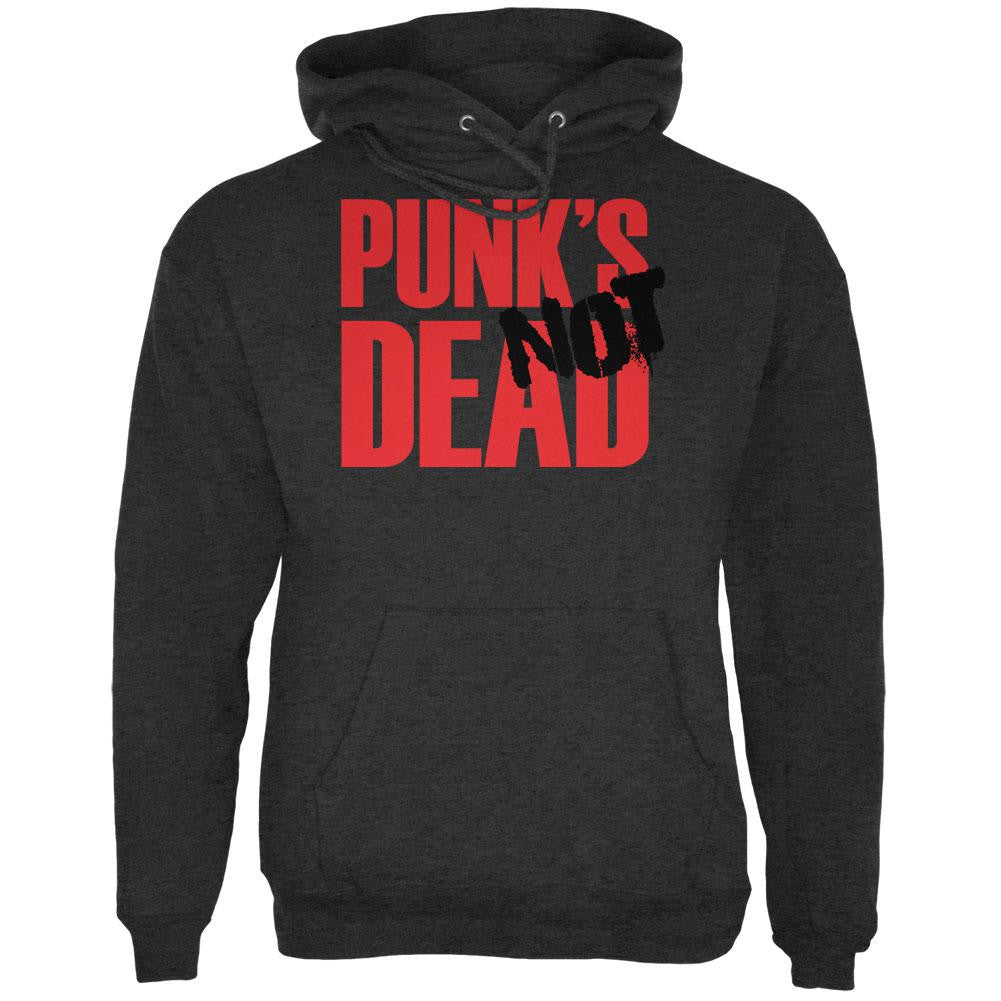 Punk's NOT Dead V2 Charcoal Heather Adult Hoodie Men's Hoodies Old Glory 2XL Grey 