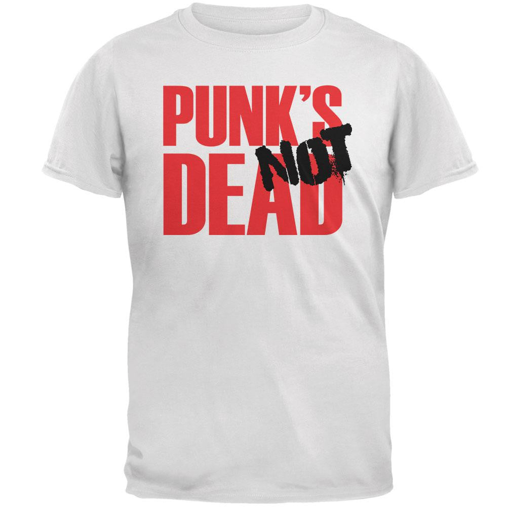 Punk's NOT Dead V2 White Adult T-Shirt Men's T-Shirts Old Glory 2XL White 