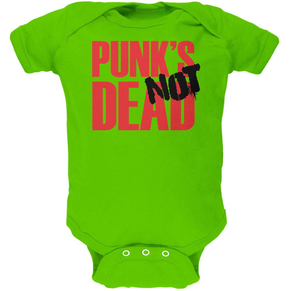 Punk's NOT Dead V2 Apple Green Soft Baby One Piece Baby One Piece Old Glory 0-3M Green 