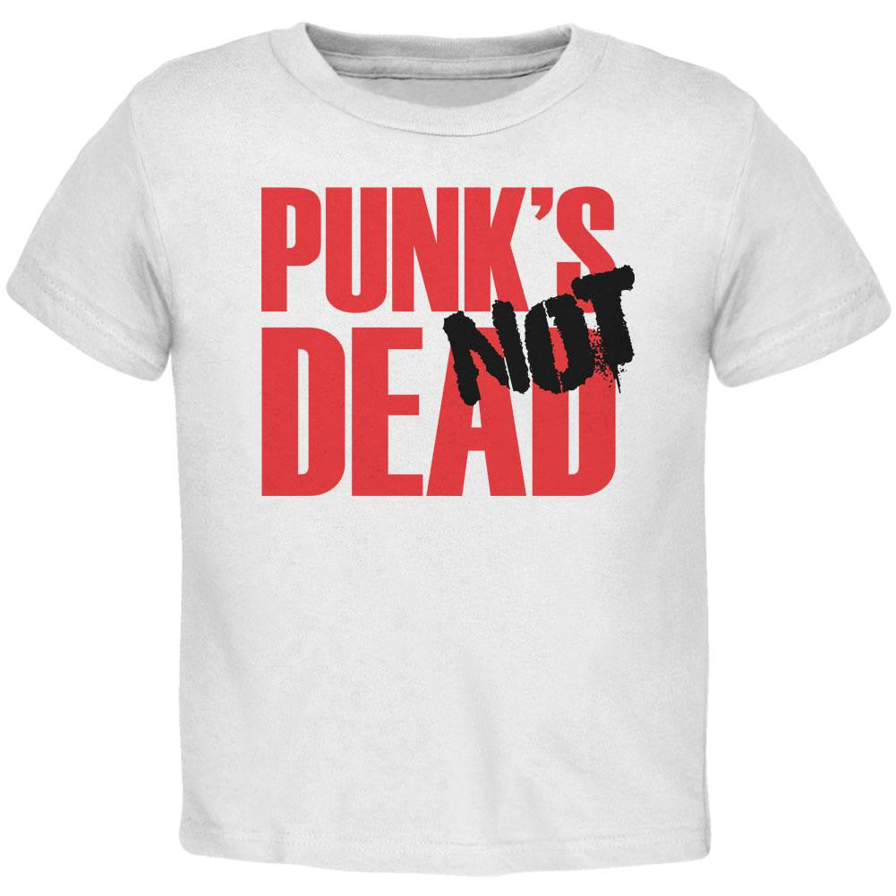 Punk's NOT Dead V2 White Toddler T-Shirt Toddler T-Shirts Old Glory 2T White 