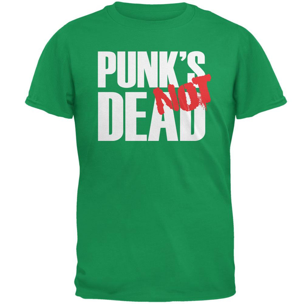 Punk's NOT Dead V3 Irish Green Adult T-Shirt Men's T-Shirts Old Glory 2XL Green 