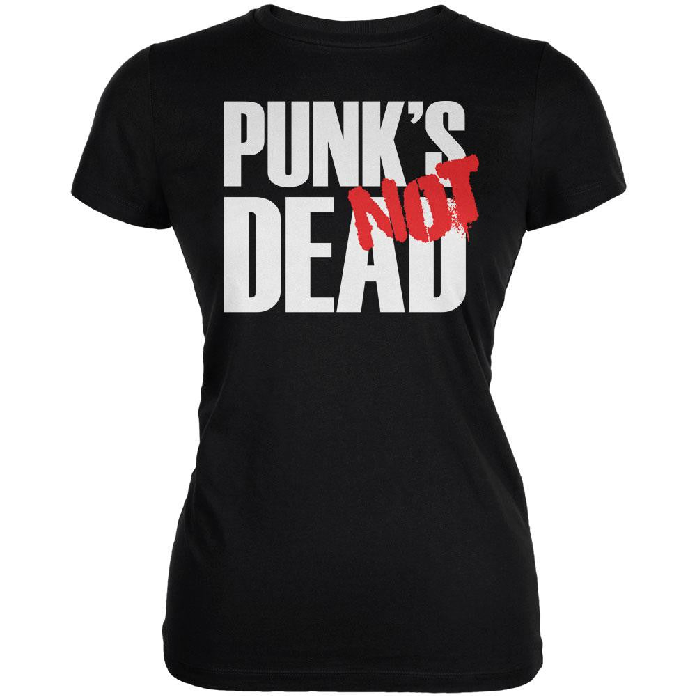 Punk's NOT Dead V3 Black Juniors Soft T-Shirt Juniors T-Shirts Old Glory 2XL Black 