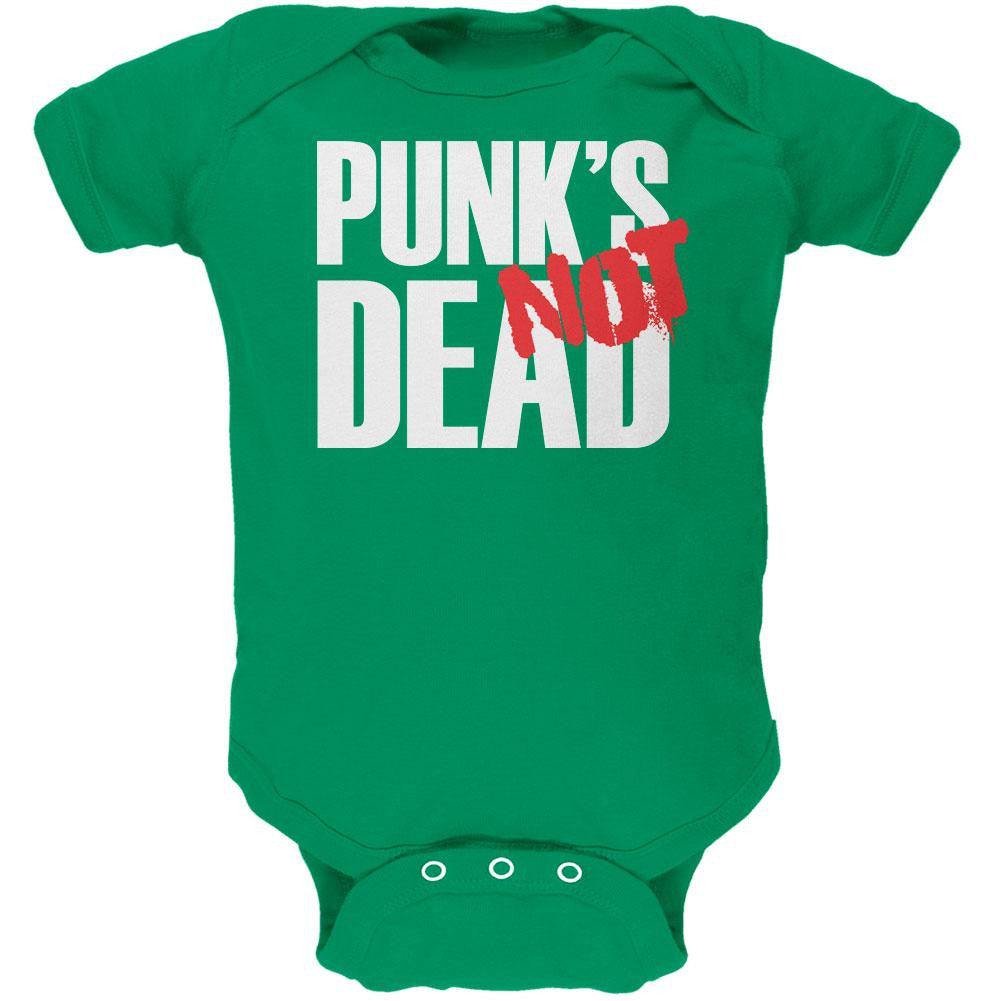 Punk's NOT Dead V3 Kelly Green Soft Baby One Piece Baby One Piece Old Glory 0-3M Green 