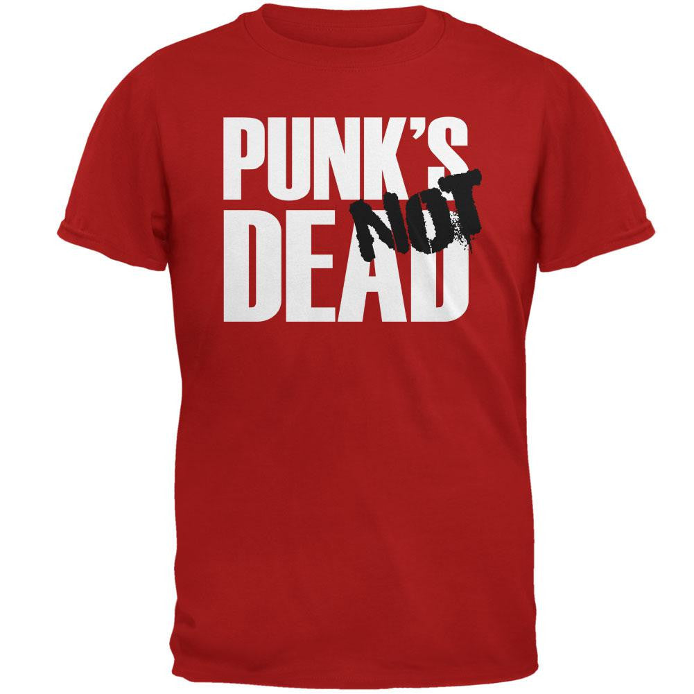 Punk's NOT Dead V4 Red Adult T-Shirt Men's T-Shirts Old Glory 2XL Red 