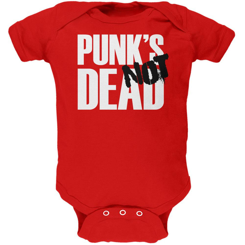 Punk's NOT Dead V4 Red Soft Baby One Piece Baby One Piece Old Glory 0-3M Red 