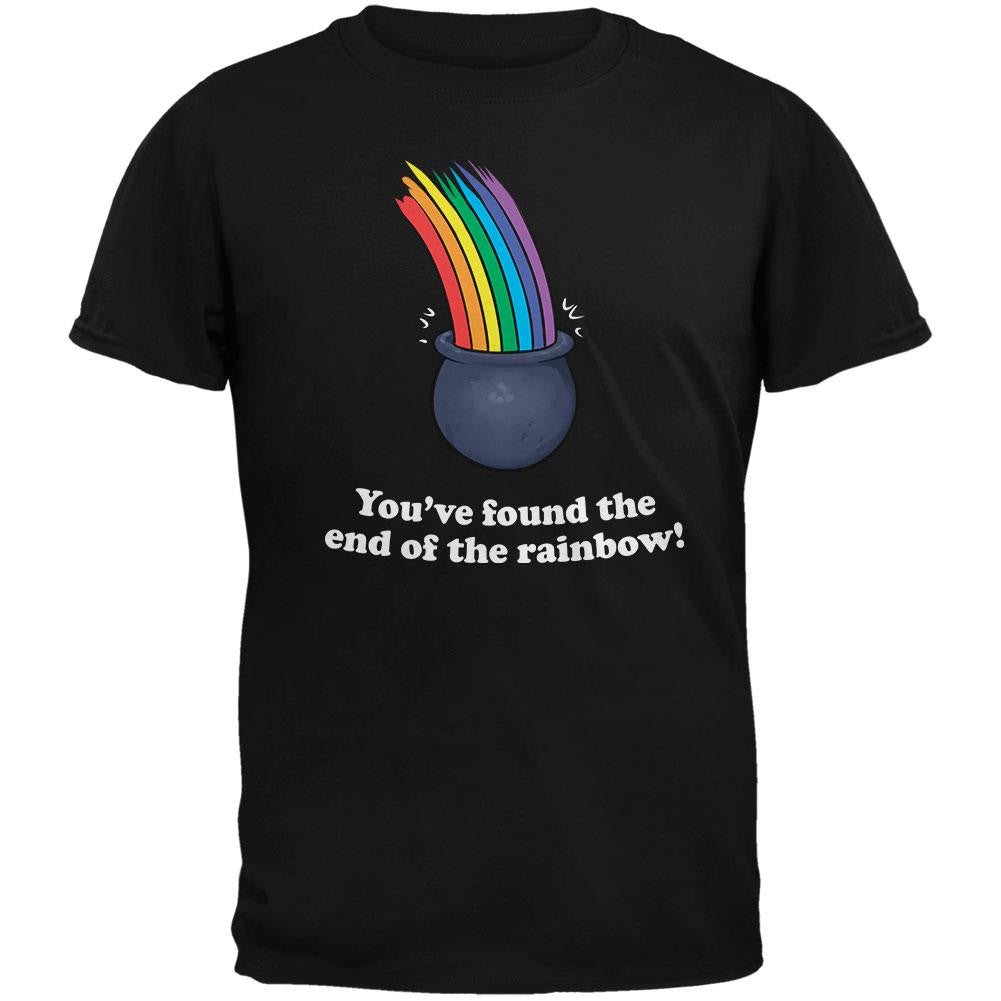 St. Patrick's Day End of the Rainbow Black Adult T-Shirt Men's T-Shirts Old Glory 2XL Black 