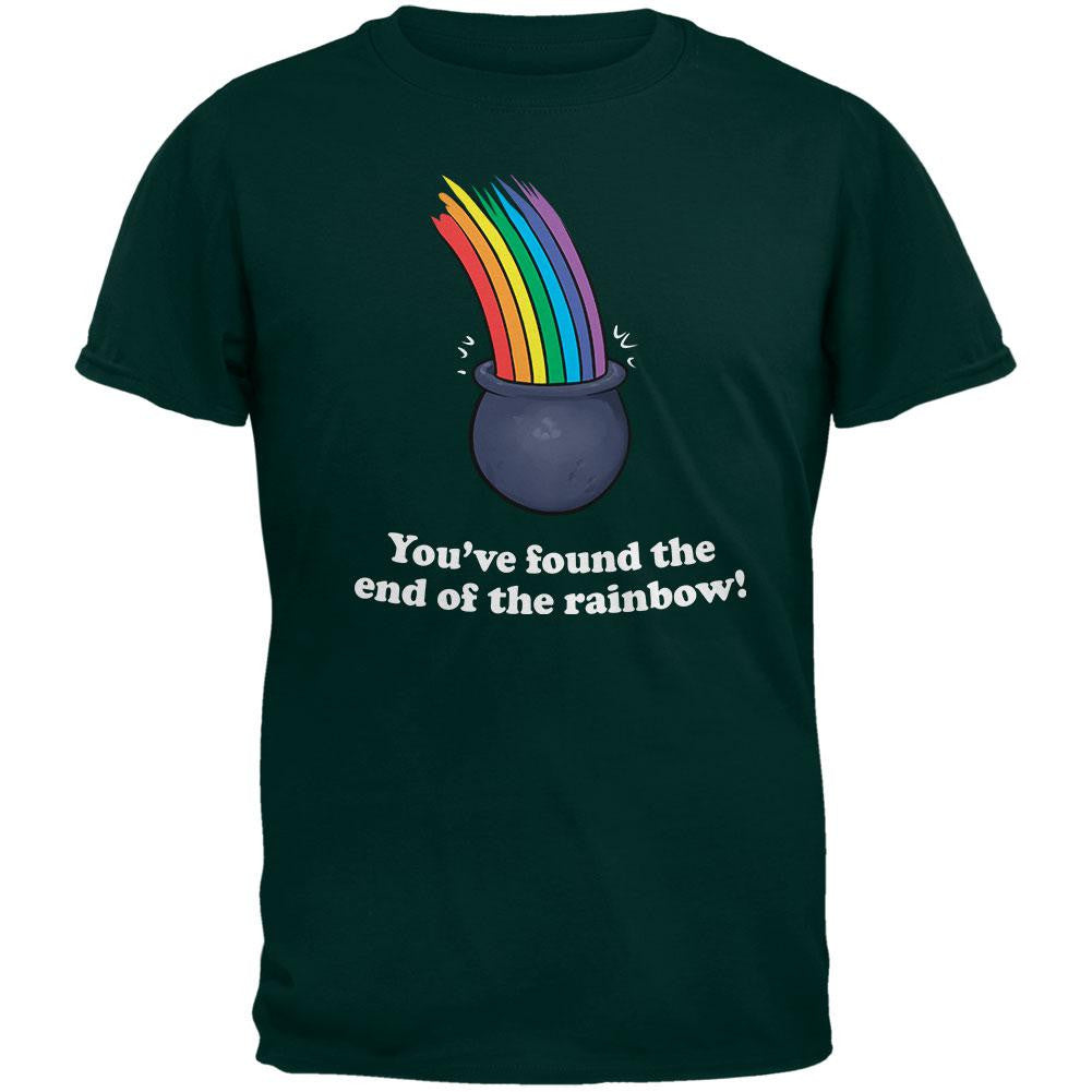 St. Patrick's Day End of the Rainbow Forest Adult T-Shirt Men's T-Shirts Old Glory 2XL Green 