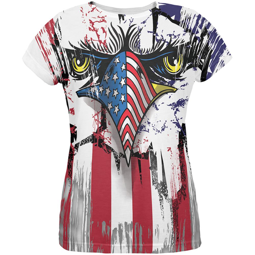 Patriot Eagle All Over Womens T-Shirt Women's T-Shirts Old Glory 2XL Multi 