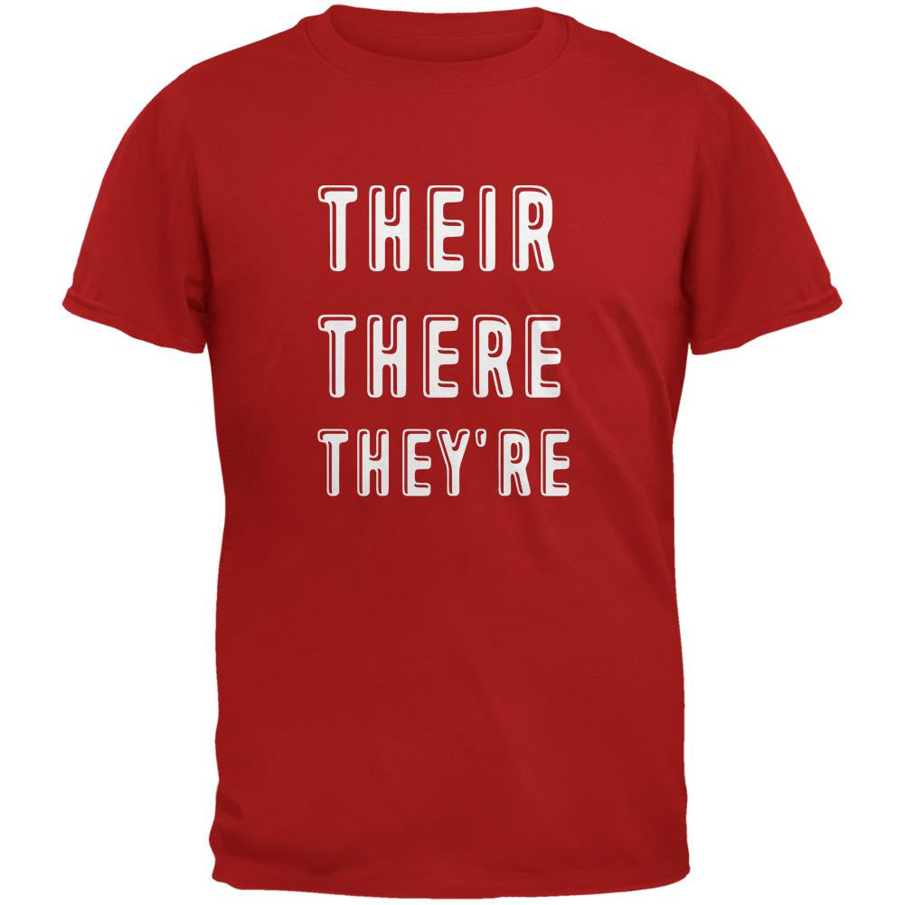 Their There They're Red Adult T-Shirt Men's T-Shirts Old Glory 2XL Red 