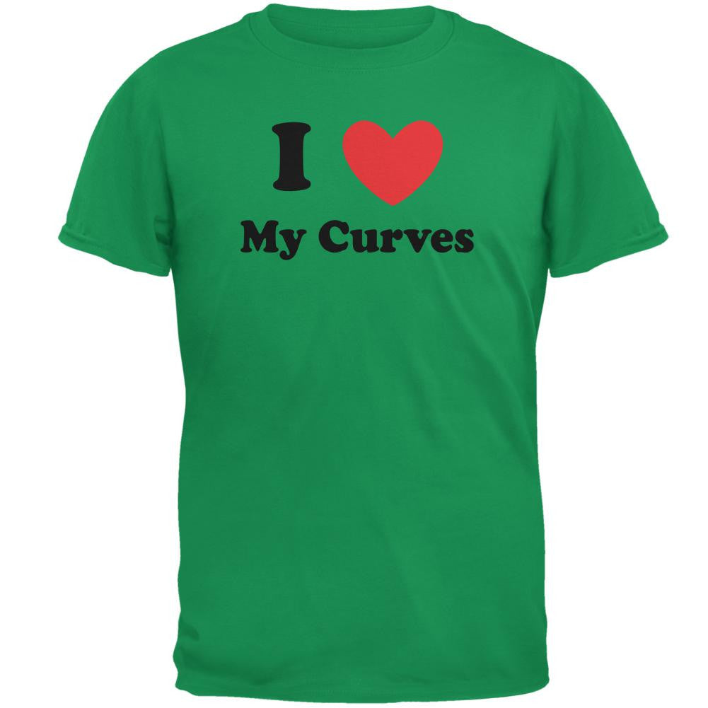 I Heart Love My Curves Irish Green Adult T-Shirt Men's T-Shirts Old Glory 2XL Green 