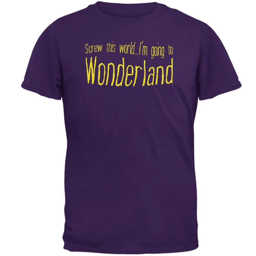 Going to Wonderland Purple Adult T-Shirt Men's T-Shirts Old Glory 2XL Purple 