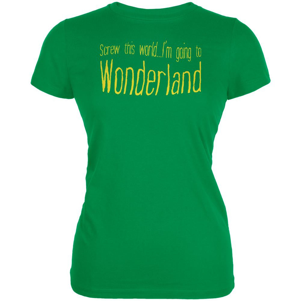 Going to Wonderland Irish Green Juniors Soft T-Shirt Juniors T-Shirts Old Glory LG Green 