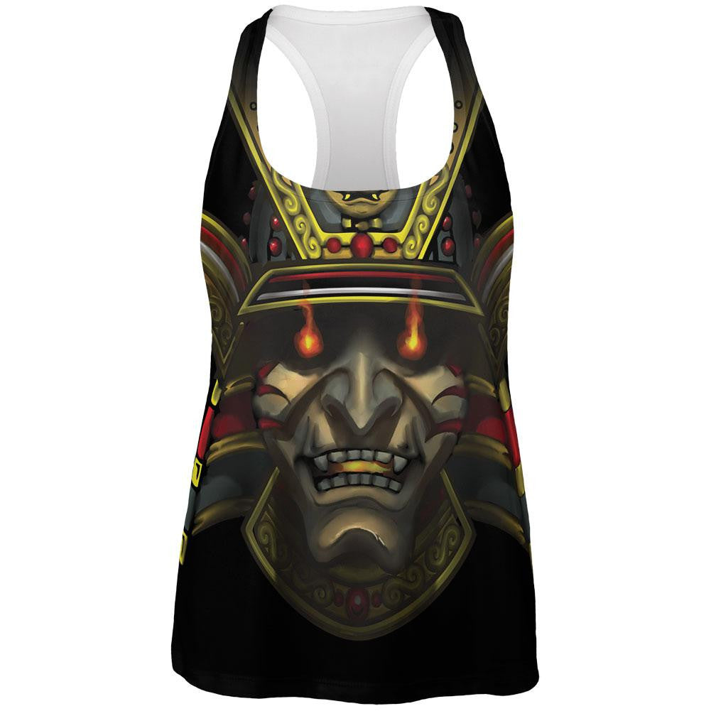 Samurai Face Mask All Over Womens Racerback Tank Top Women's Tank Tops Old Glory 2XL Multi 