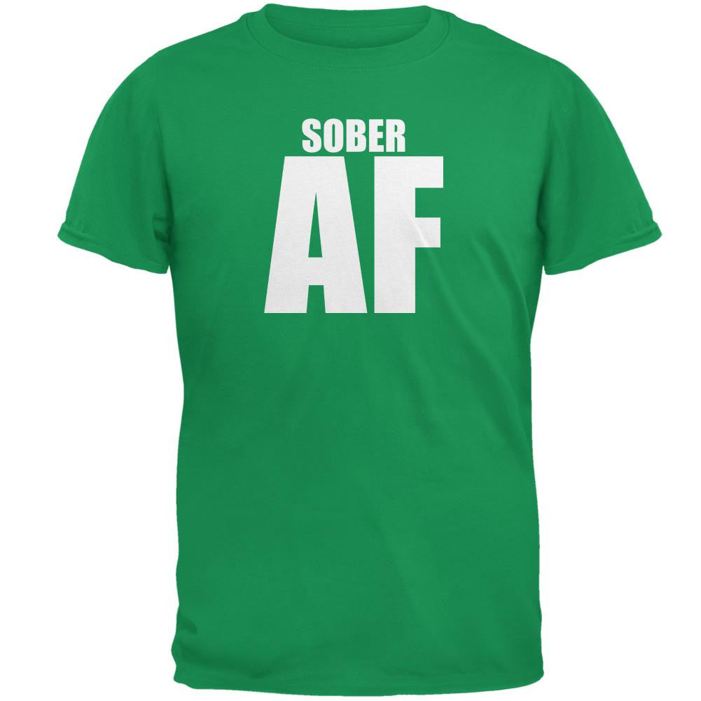 St Patricks Day Sober AF Irish Green Adult T-Shirt Men's T-Shirts Old Glory 2XL Green 