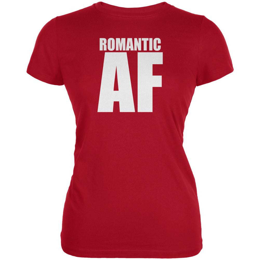 Valentines Romantic AF Red Juniors Soft T-Shirt Juniors T-Shirts Old Glory 2XL Red 