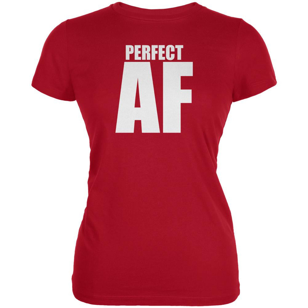 Valentines Perfect AF Red Juniors Soft T-Shirt Juniors T-Shirts Old Glory 2XL Red 