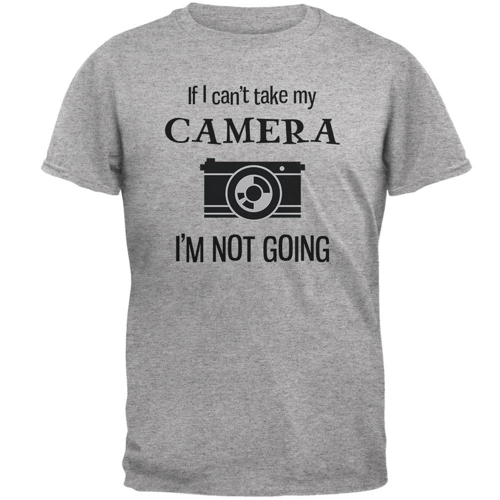 If I Can't Take My Camera, I'm Not Going Heather Grey Adult T-Shirt Men's T-Shirts Old Glory 2XL Grey 
