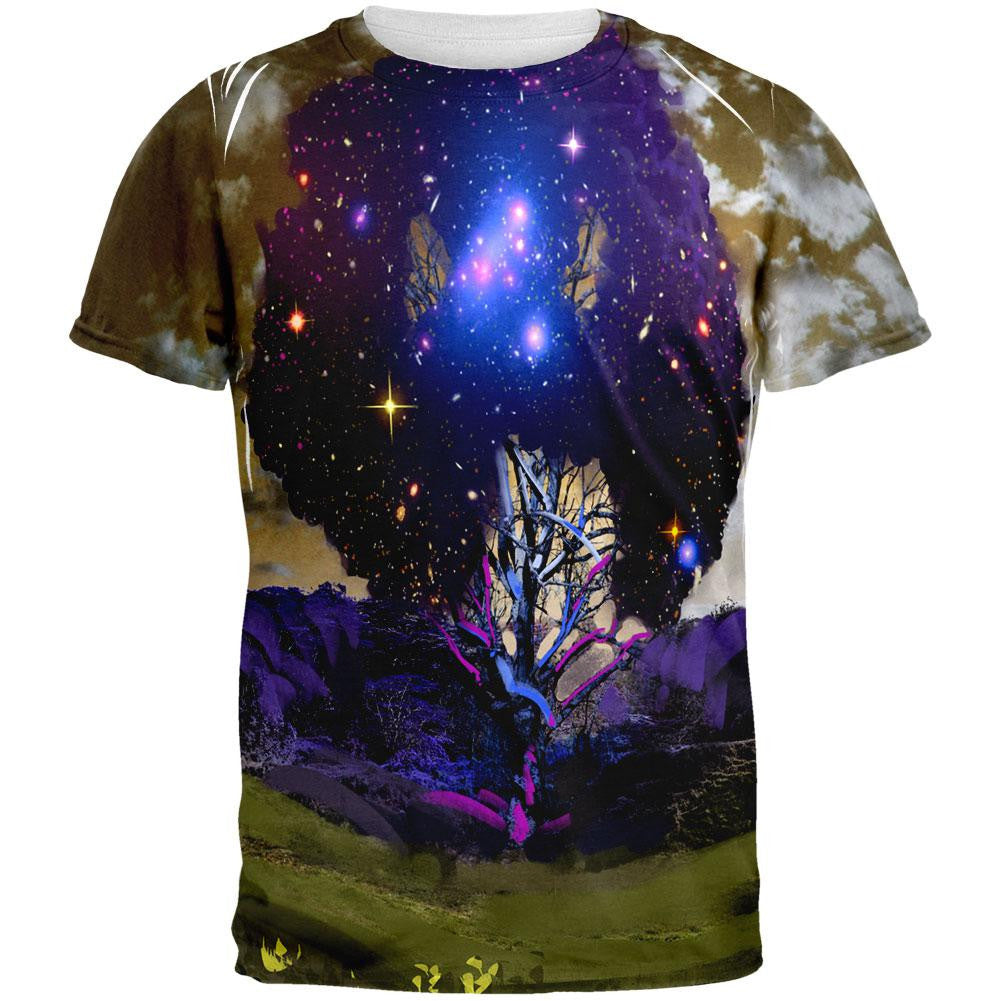 Cosmic Tree All Over Adult T-Shirt Men's T-Shirts Old Glory 2XL Multi 