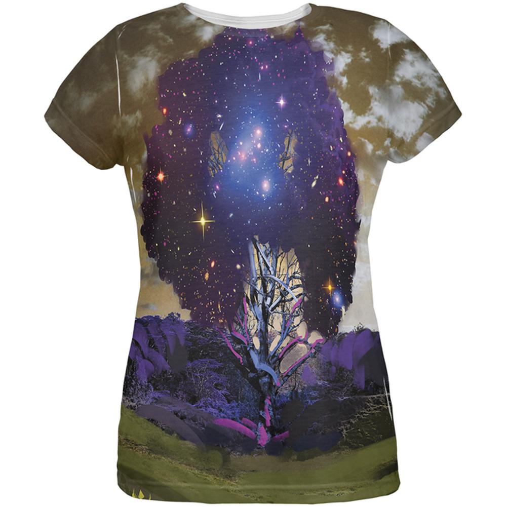 Cosmic Tree All Over Womens T-Shirt Women's T-Shirts Old Glory 2XL Multi 