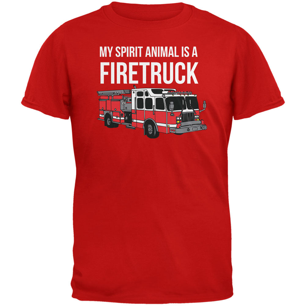 Spirit Animal Firetruck Red Adult T-Shirt Men's T-Shirts Old Glory 2XL Red 