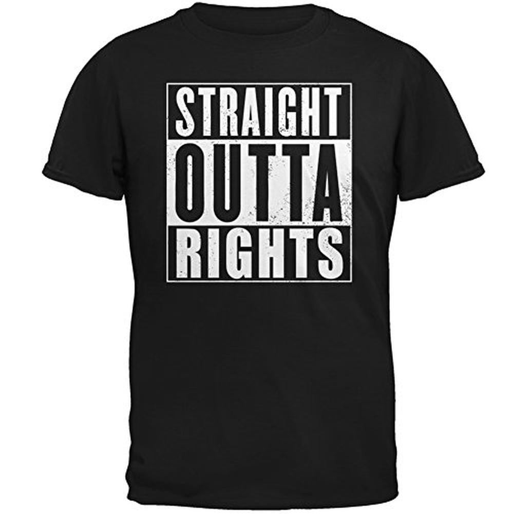 Straight Outta Rights Black Adult T-Shirt Men's T-Shirts Old Glory 2XL Black 