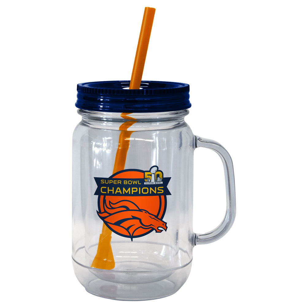 Denver Broncos - Super Bowl 50 Champions 20 oz. Handled Straw Tumbler Tumblers Denver Broncos   