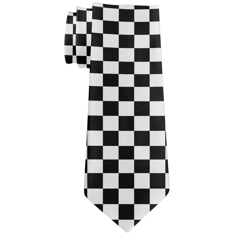 Finish Line Checkered Flag All Over Neck Tie Men's Neck Ties Old Glory OS Multi 