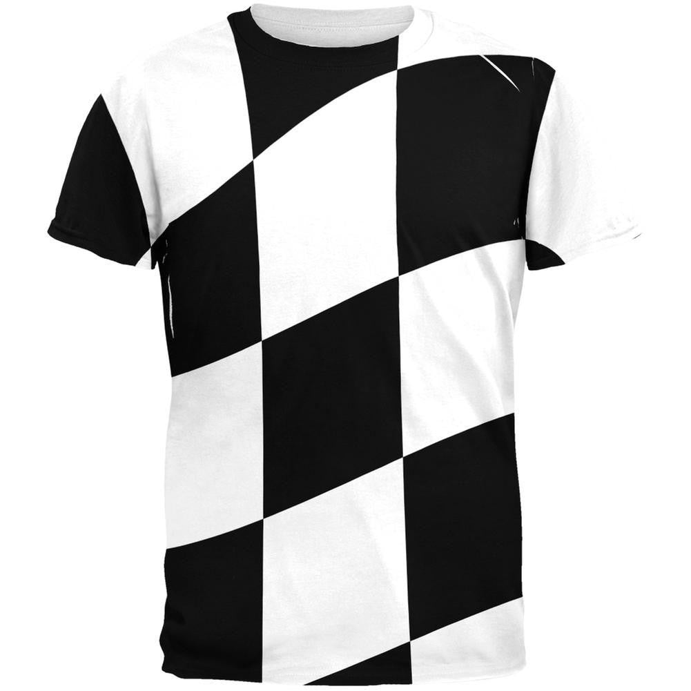 Finish Line Checkered Flag Wave All Over Adult T-Shirt Men's T-Shirts Old Glory 2XL Multi 