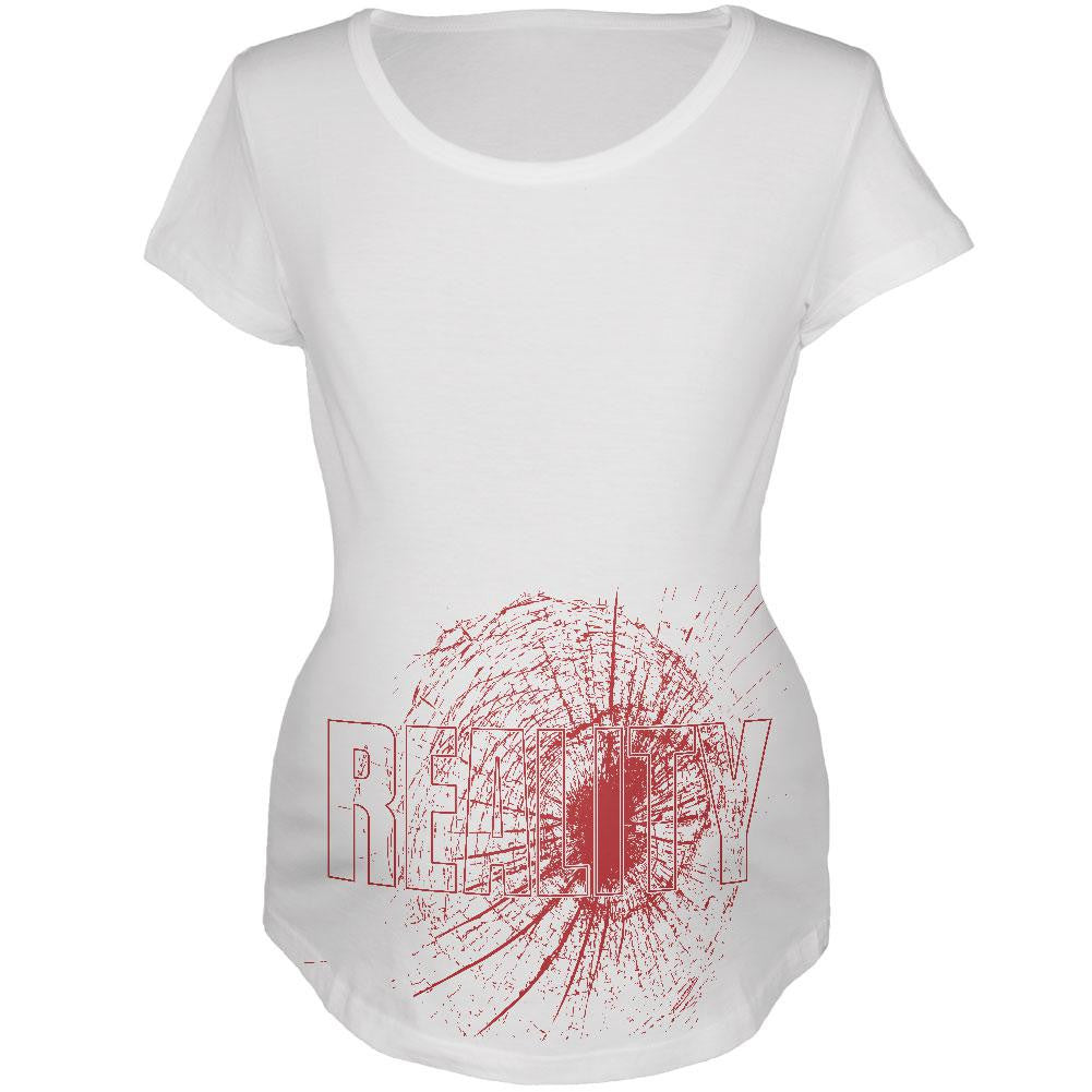 Shattered Reality White Maternity Soft T-Shirt Maternity T-Shirts Old Glory 2XL White 