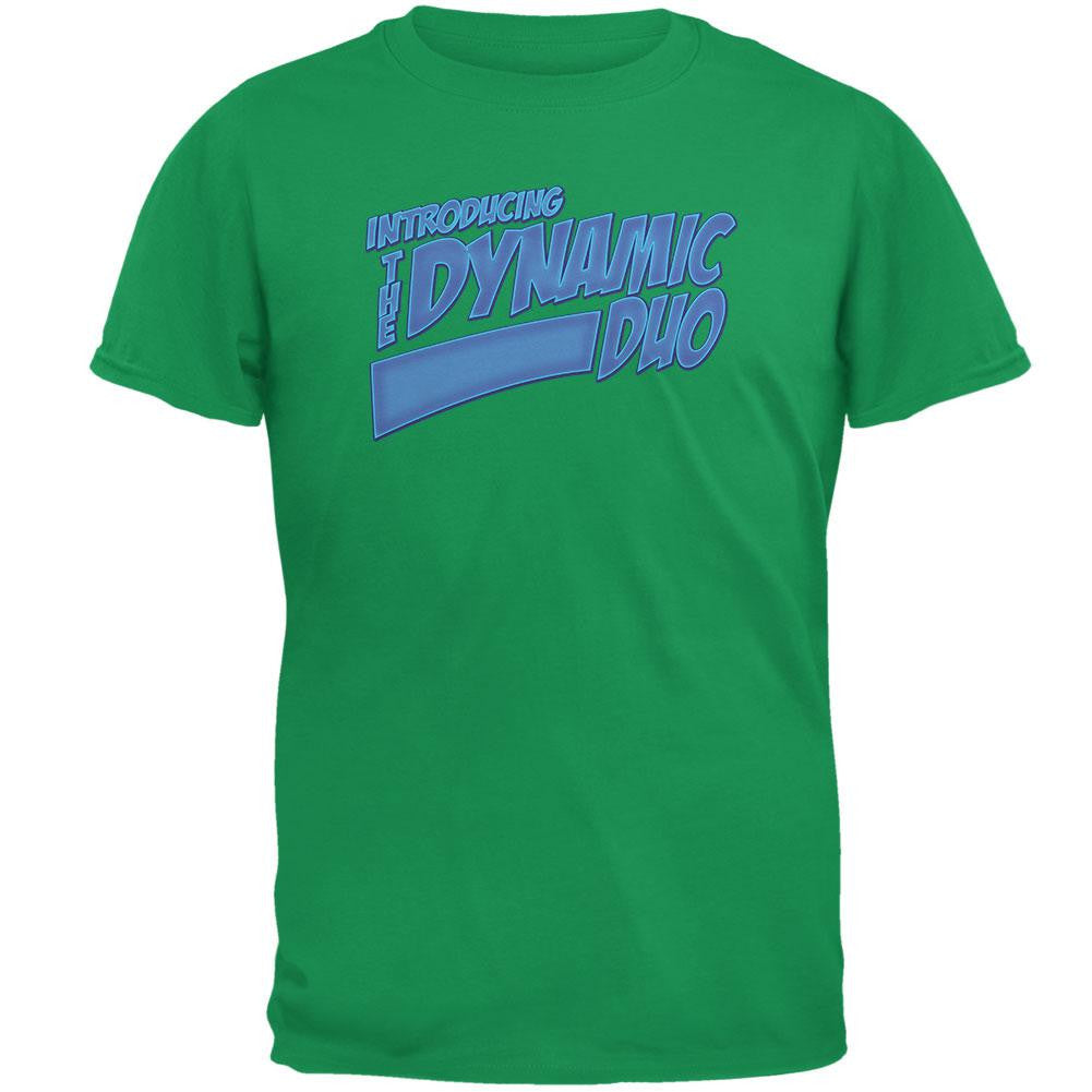 Dynamic Duo Funny Comic Book Irish Green Adult T-Shirt Men's T-Shirts Old Glory SM Green 