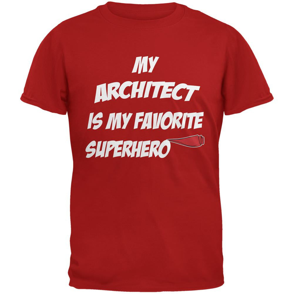 Architect is My Superhero Red Adult T-Shirt Men's T-Shirts Old Glory 2XL Red 