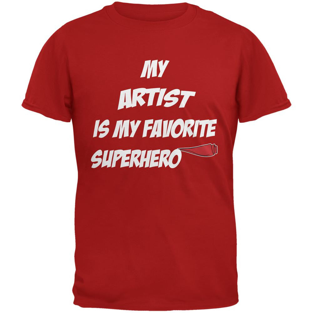 Artist is My Superhero Red Adult T-Shirt Men's T-Shirts Old Glory 2XL Red 