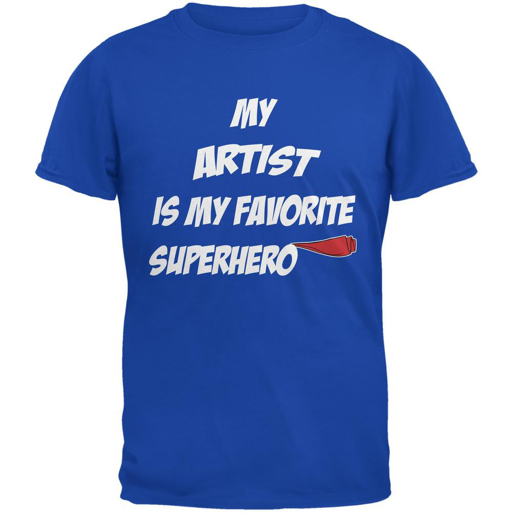 Artist is My Superhero Royal Adult T-Shirt Men's T-Shirts Old Glory 2XL Blue 