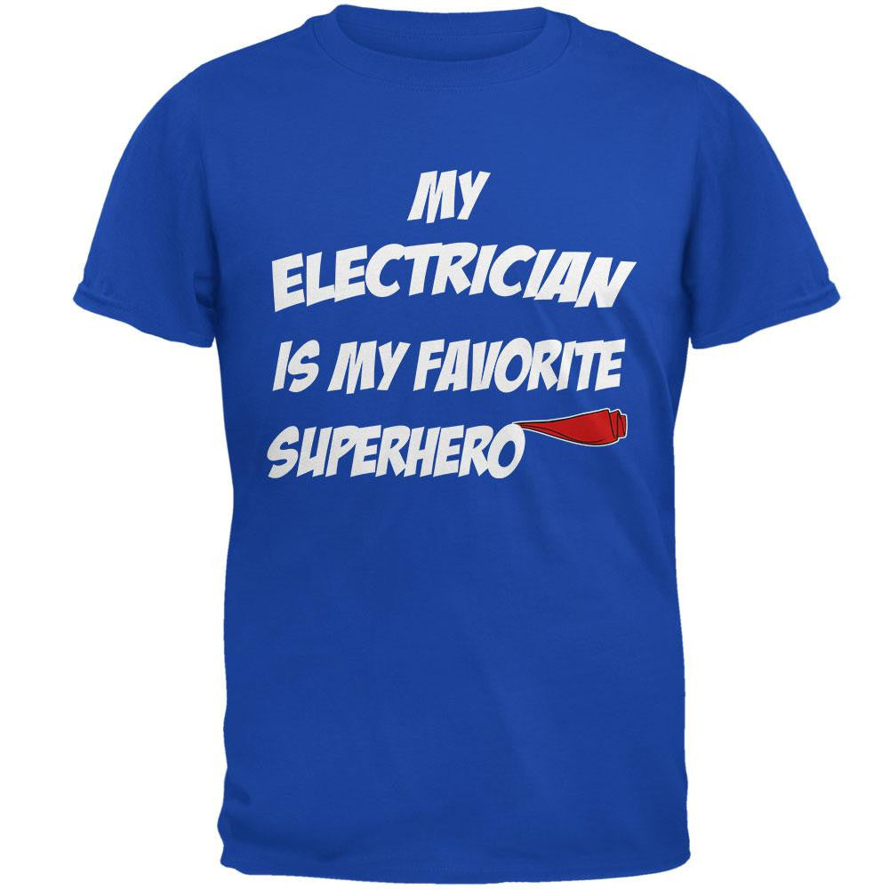 Electrician is My Superhero Royal Adult T-Shirt Men's T-Shirts Old Glory 2XL Blue 