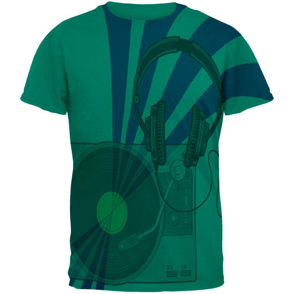 DJ Starter Kit All Over Jade Green Adult T-Shirt Men's T-Shirts Old Glory 2XL Green 