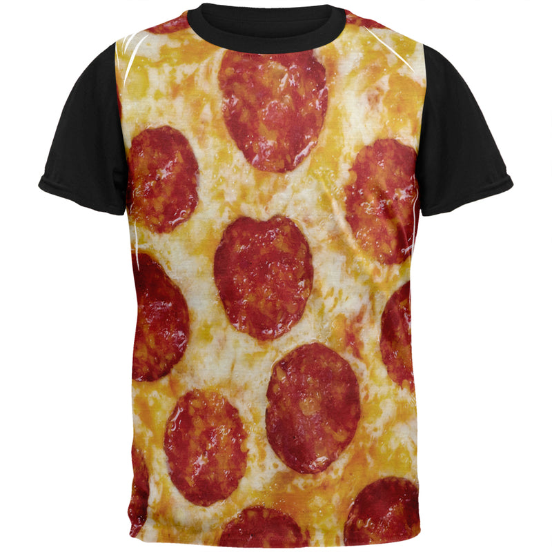 Pepperoni Pizza Costume Adult Black Back T-Shirt Men's T-Shirts Old Glory 2XL Multi 