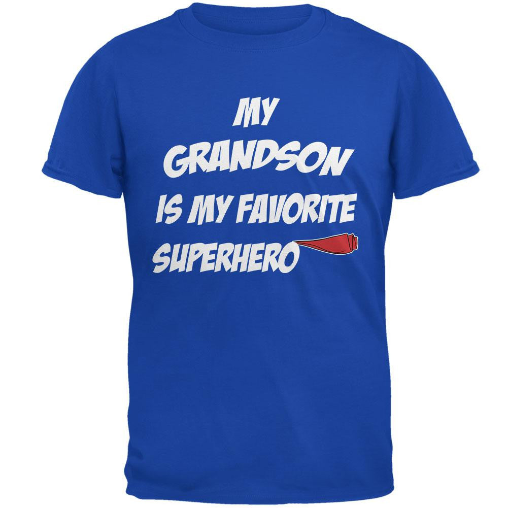 Grandson is My Superhero Royal Adult T-Shirt Men's T-Shirts Old Glory 2XL Blue 