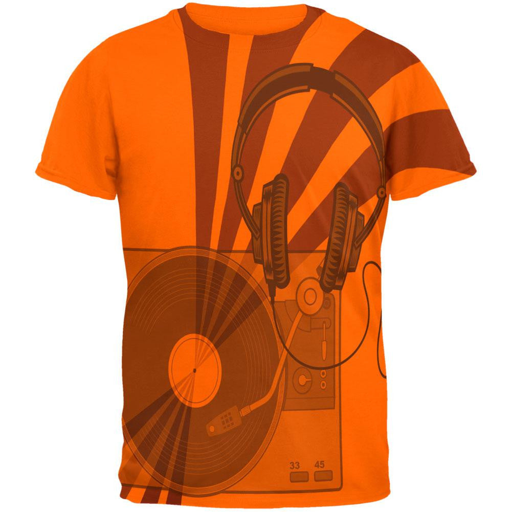 DJ Starter Kit All Over Safety Orange Adult T-Shirt Men's T-Shirts Old Glory 2XL Orange 