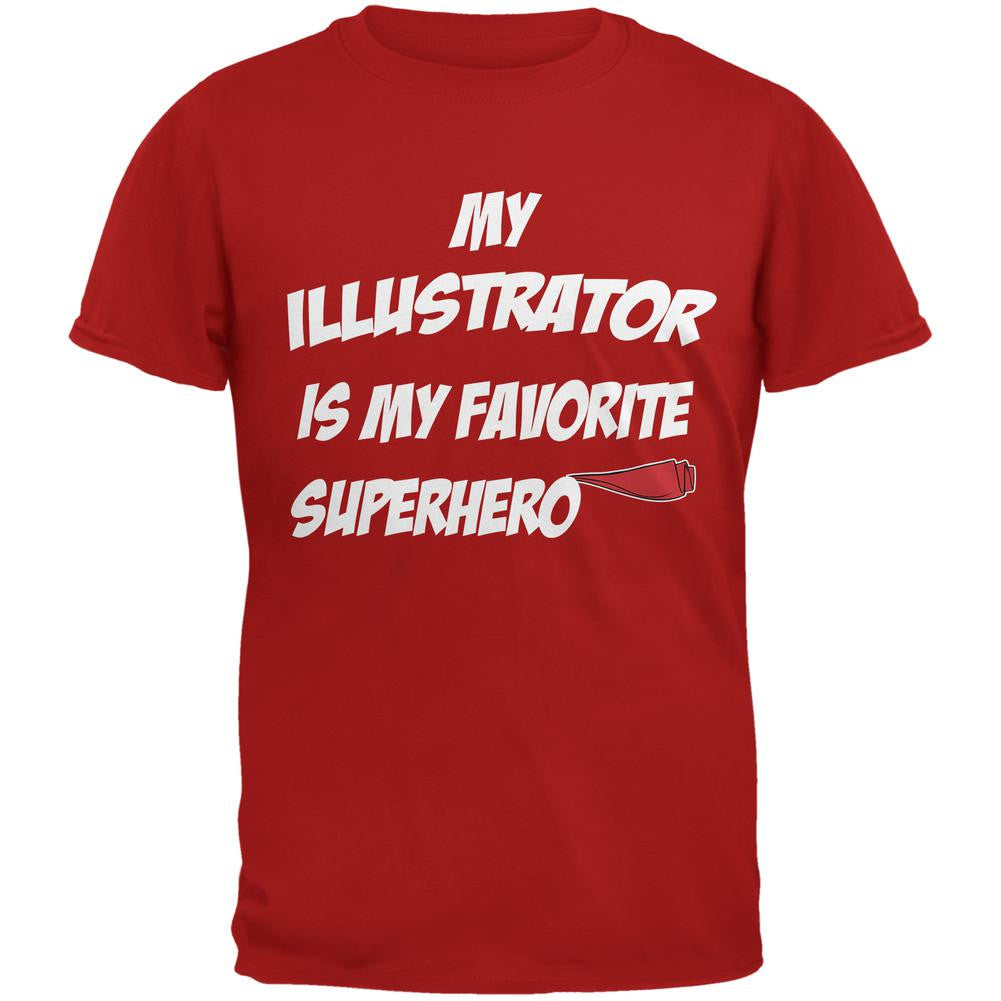Illustrator is My Superhero Red Adult T-Shirt Men's T-Shirts Old Glory 2XL Red 