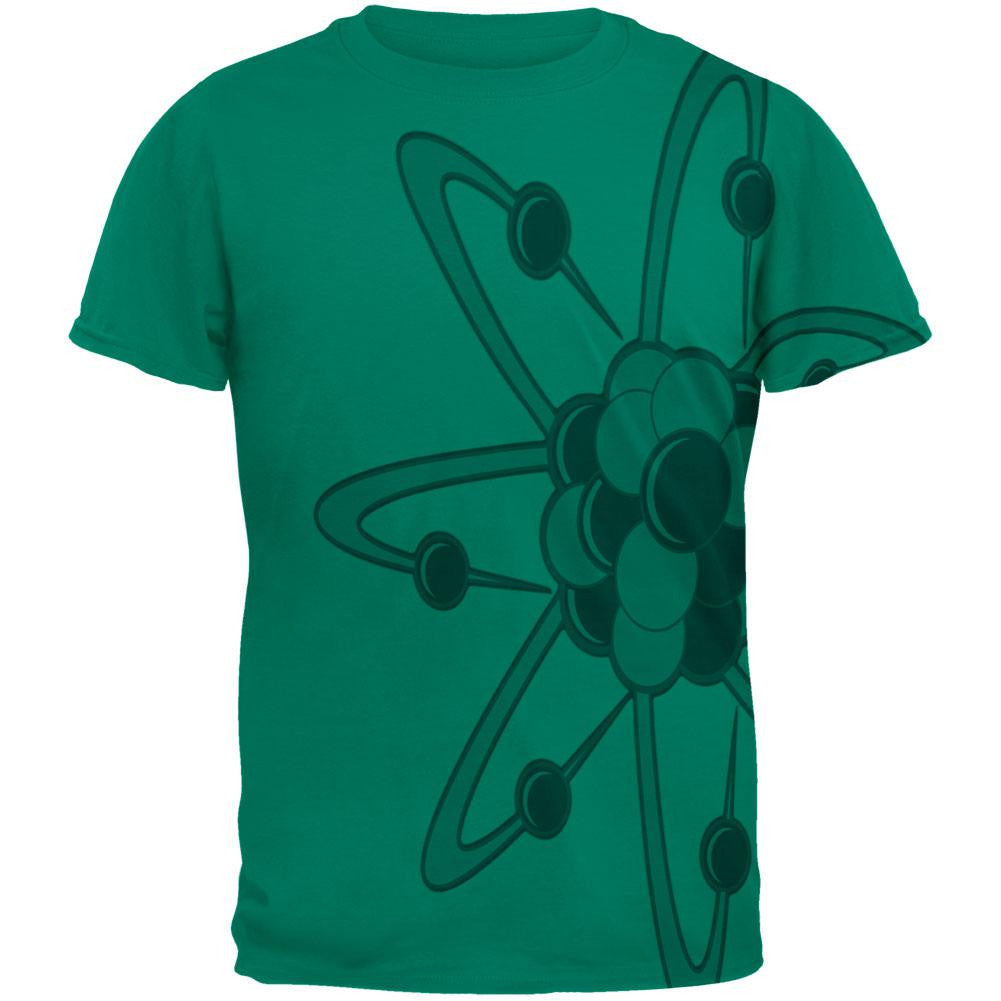 Big Molecule All Over Jade Green Adult T-Shirt Men's T-Shirts Old Glory 2XL Green 