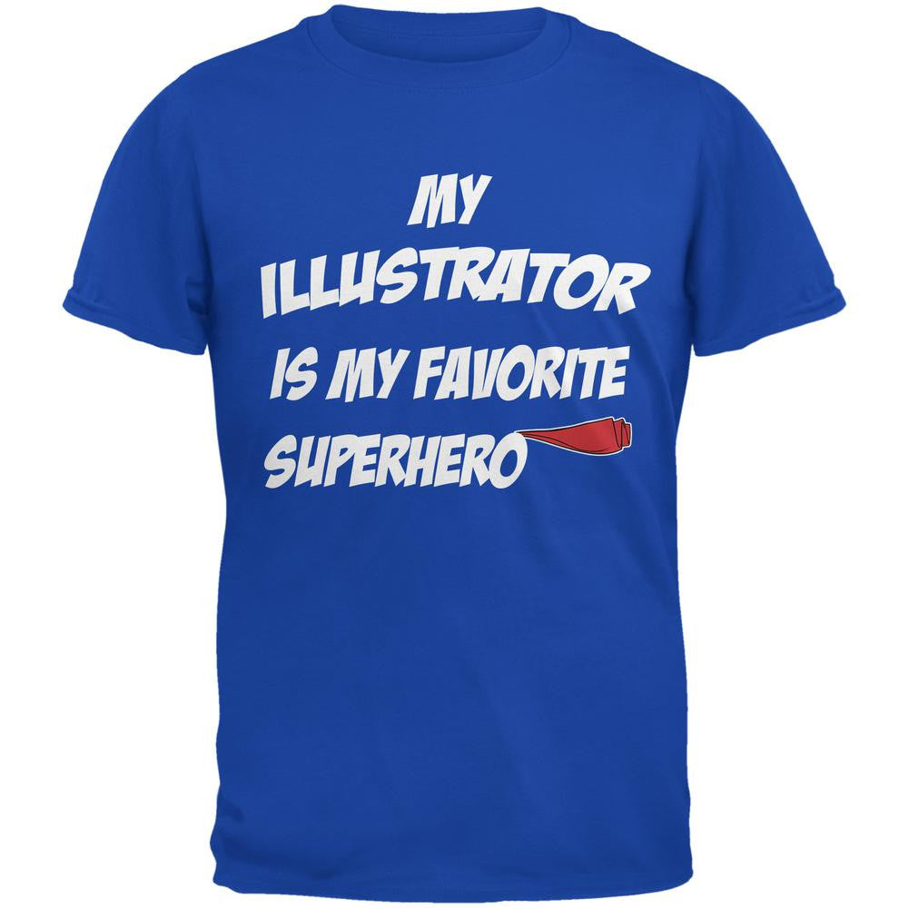 Illustrator is My Superhero Royal Adult T-Shirt Men's T-Shirts Old Glory 2XL Blue 
