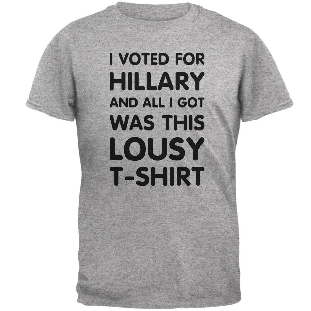 Election 2016 This Lousy T-Shirt Hillary Heather Grey Adult T-Shirt Men's T-Shirts Old Glory 2XL Grey 